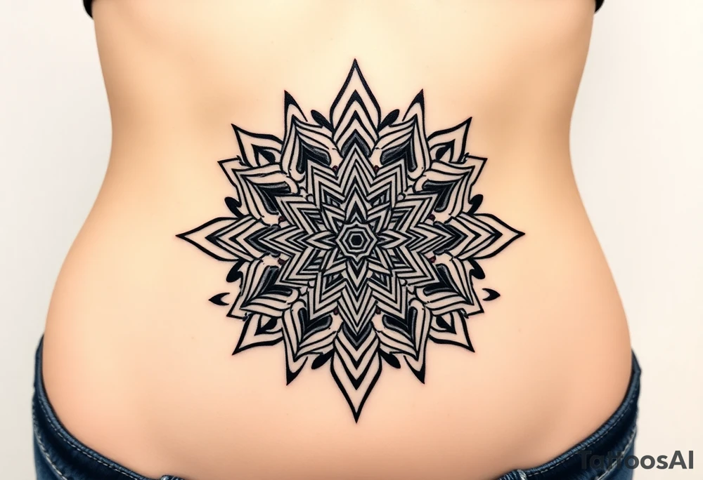 intricate mandala with sacred geometry and cosmic elements tattoo idea