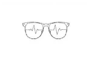 Glasses with heart lines running through them
A heartbeat-shaped line runs through the lenses of the glasses, symbolizing the importance of taking care of yourself and your eyes. tattoo idea