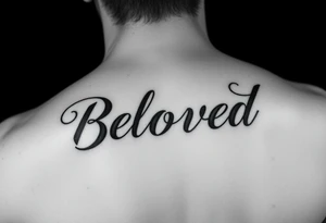 make me an image the word “Beloved” in various cursive fonts tattoo idea