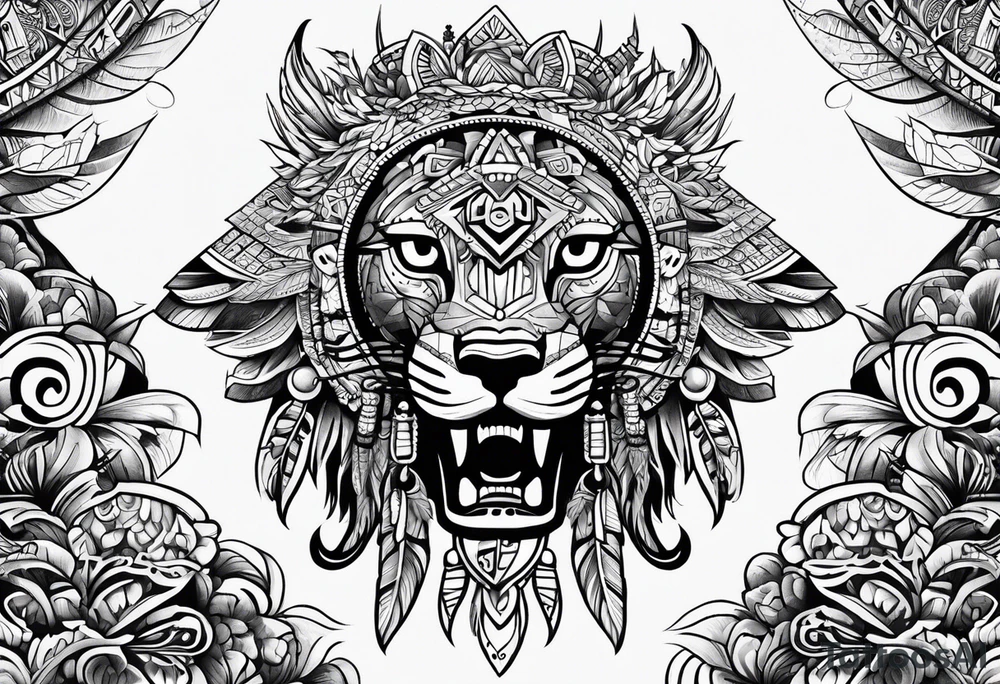 Aztec animal tattoo idea