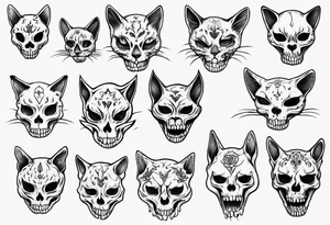 cat skull tattoo idea