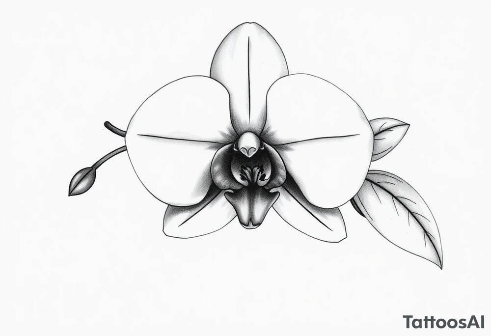 orchid with leavs tattoo idea