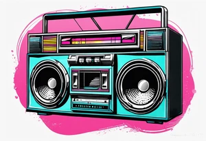 1980'S BOOM BOX MIAMI VICE STYLE tattoo idea