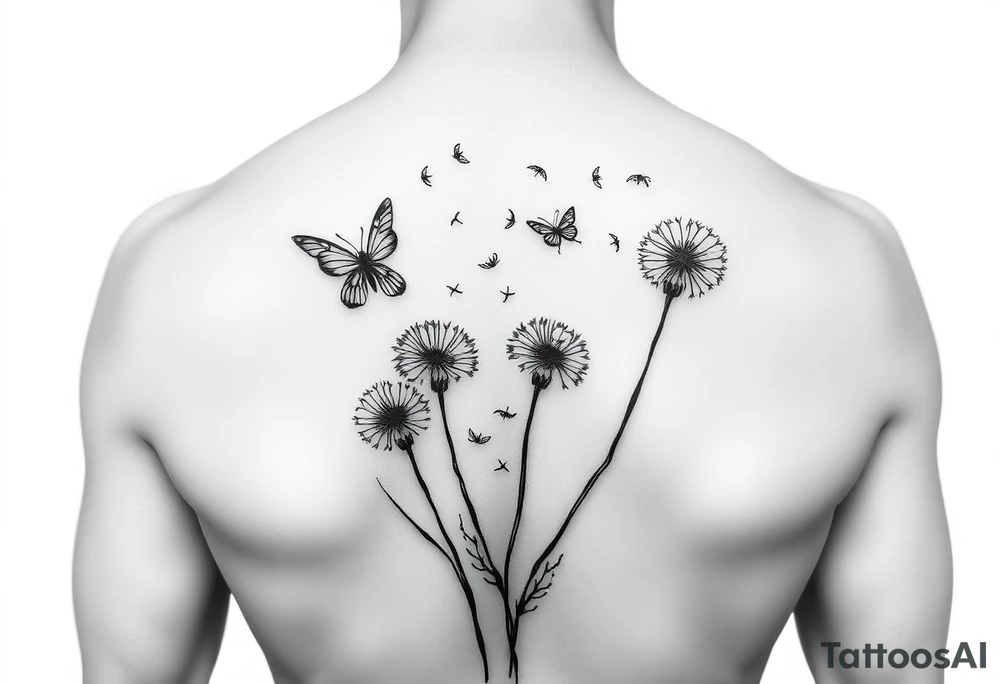 Fireflies and dandelions tattoo idea