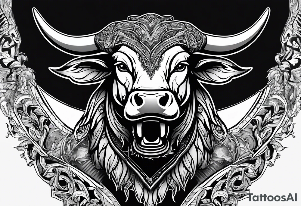 Nvidia geforce claw logo morphing into an aggressive bull tattoo idea