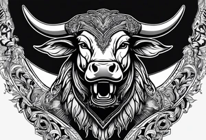 Nvidia geforce claw logo morphing into an aggressive bull tattoo idea