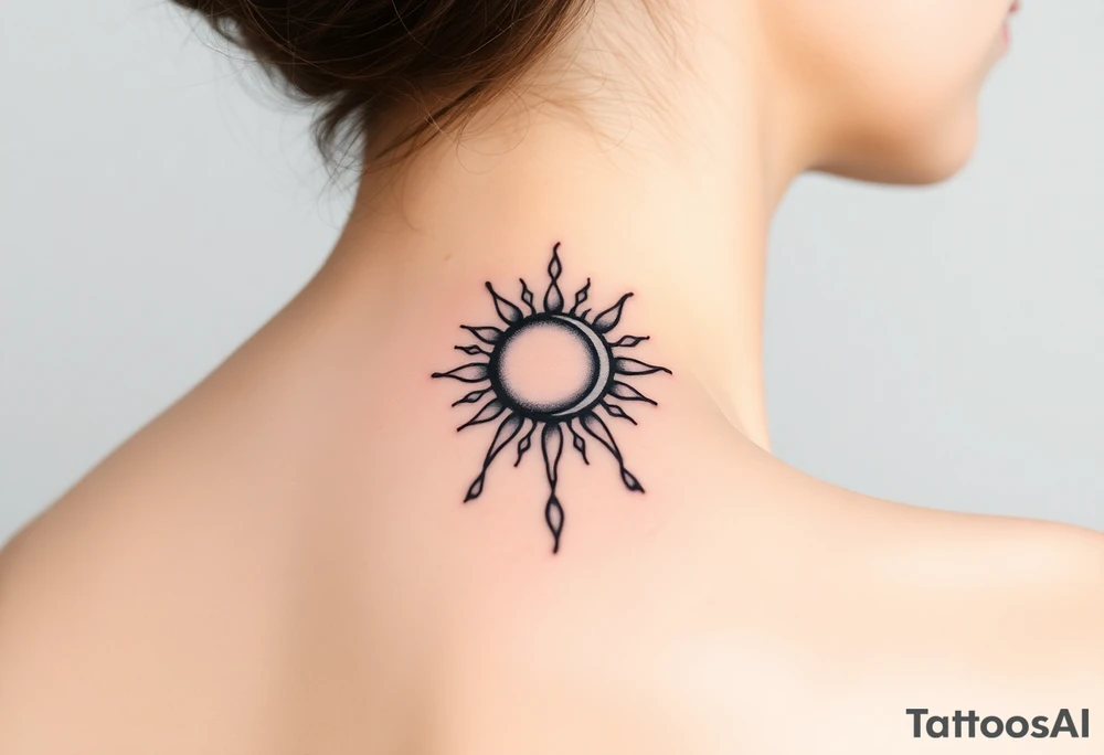 The sun and the moon cascading tattoo idea