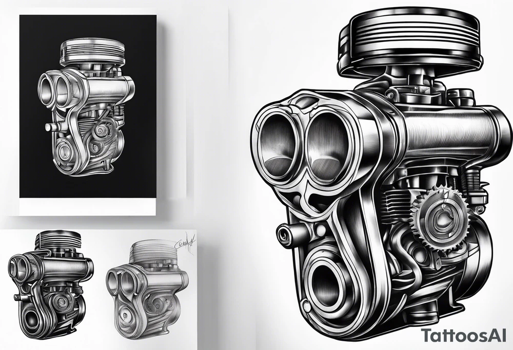 Engine piston tattoo idea