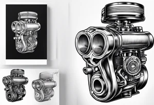 Engine piston tattoo idea