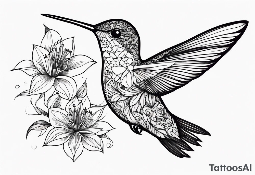 a gentle hummingbird tattoo idea