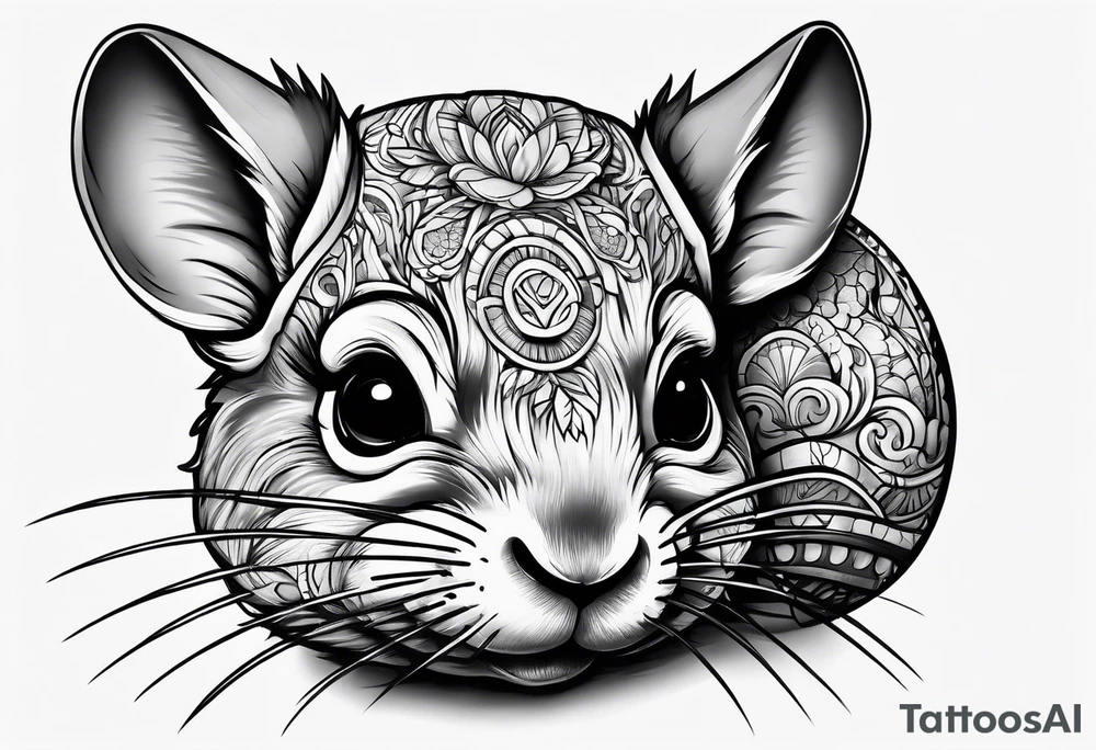 Cute lazy sassy Chinchilla tattoo idea