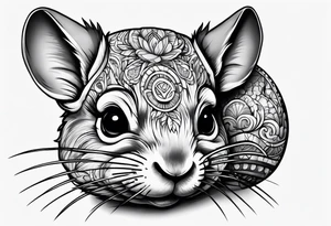 Cute lazy sassy Chinchilla tattoo idea