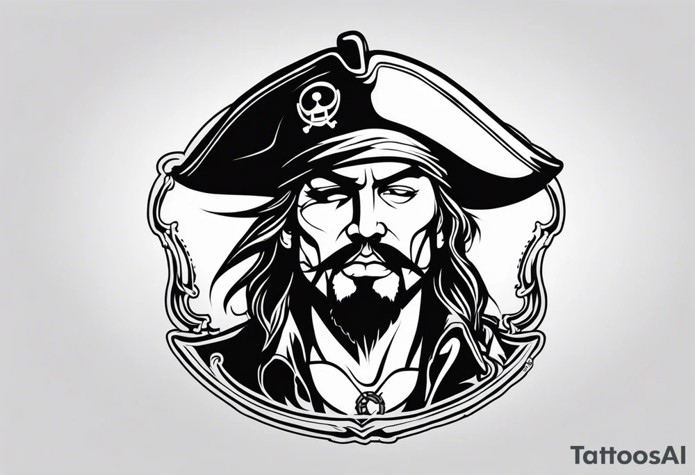 pirate with patch on one eye tattoo idea