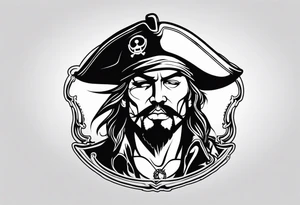 pirate with patch on one eye tattoo idea
