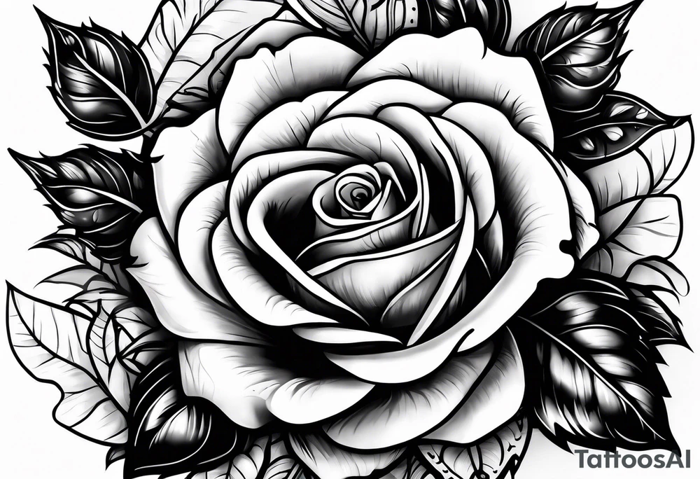 Romantic rose tattoo idea