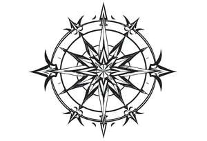 Double layered compass rose tattoo idea