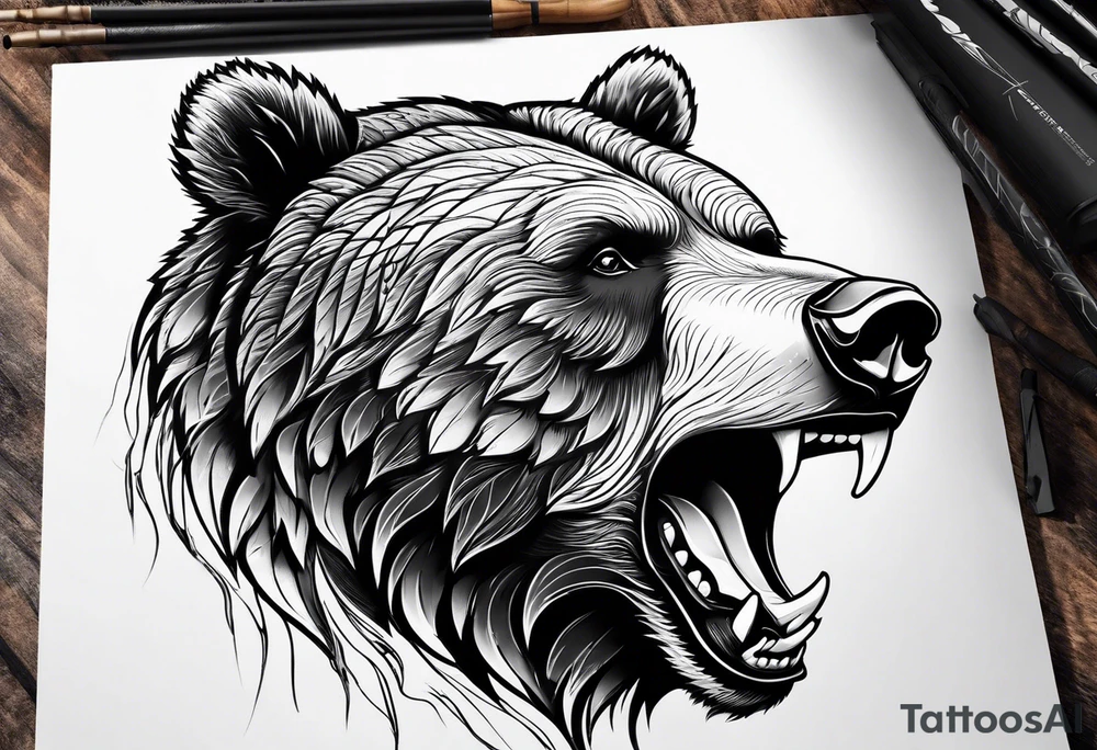 Insane killing bear tattoo idea