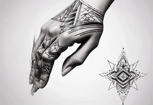 abstract tattoo on the hand tattoo idea