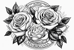 name marjrianna with roses and forever tattoo idea