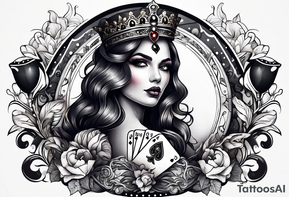 Queen Of Spades sleeve tattoo idea