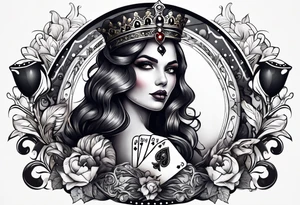 Queen Of Spades sleeve tattoo idea