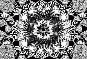 hexagon pattern black tattoo idea