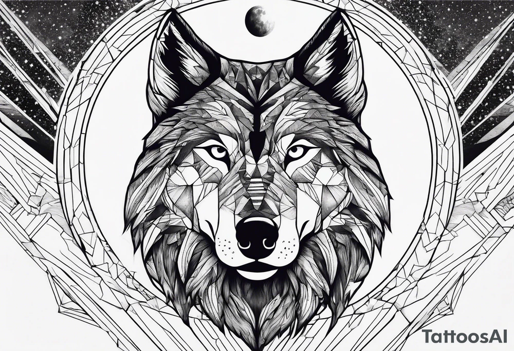 The letters T.R.K. and wolf howling at the moon tattoo idea