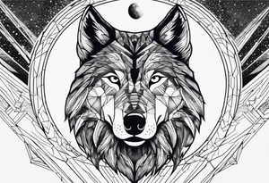 The letters T.R.K. and wolf howling at the moon tattoo idea