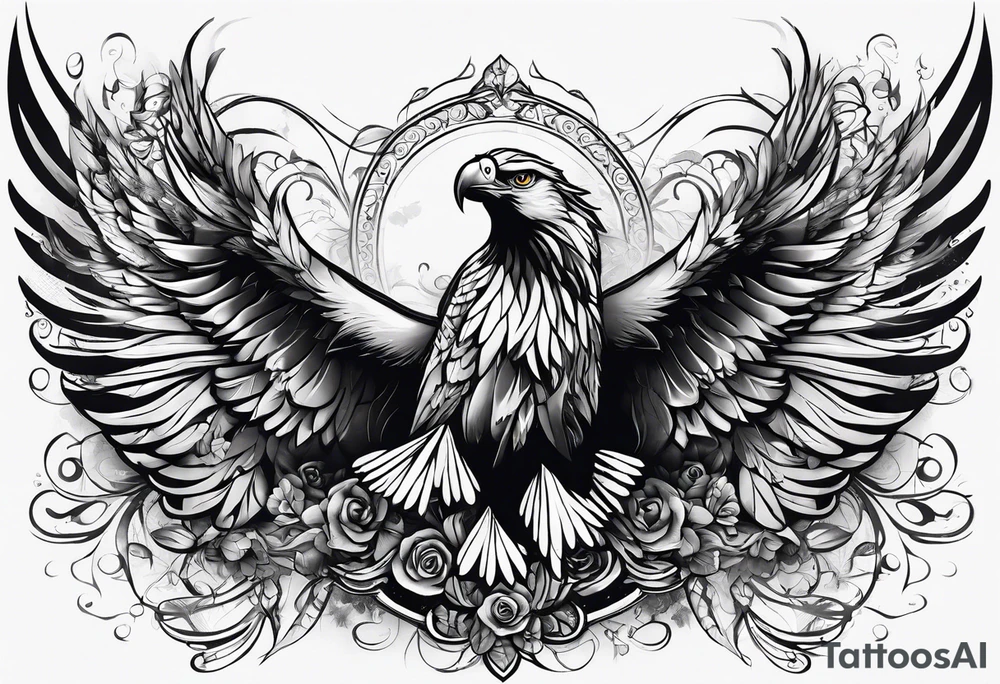 wings of various elements tattoo idea