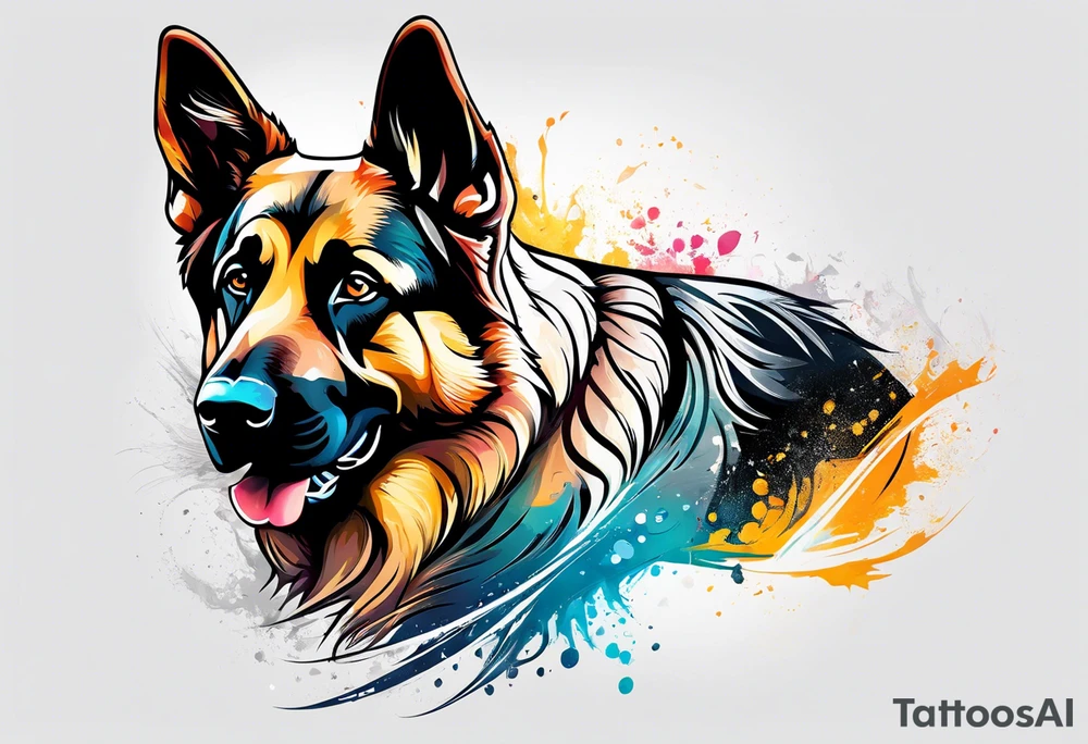 German shepherd dog tattoo idea