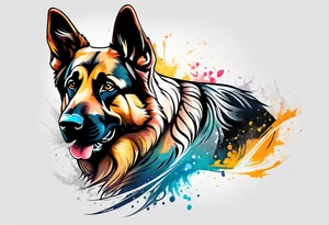 German shepherd dog tattoo idea