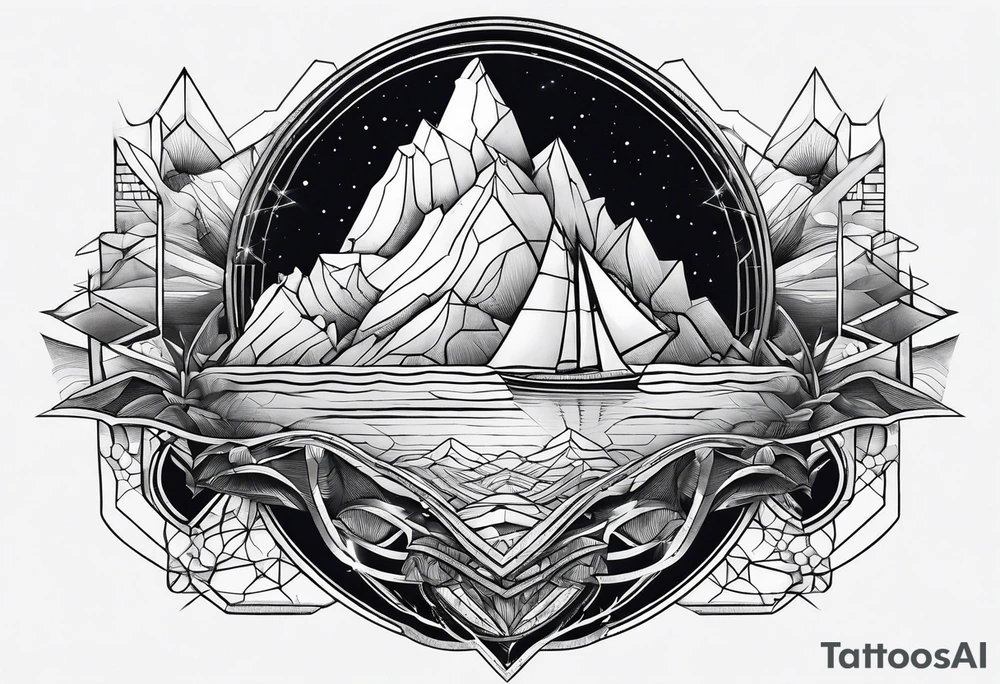 geometric iceberg tattoo idea