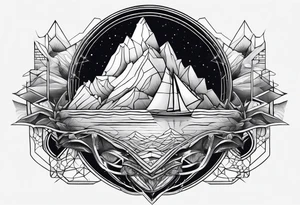 geometric iceberg tattoo idea