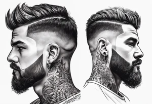 Tattoo artist very short hair man tattoo idea
