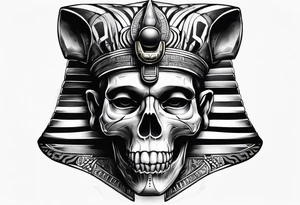 pharaoh skull realistic tattoo idea