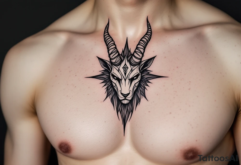 Capricorn head and body y starsign  10x10 cm tattoo idea