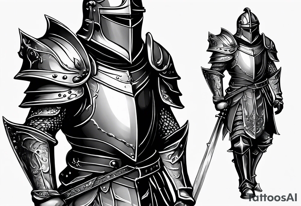 knight in heavy armor tattoo idea