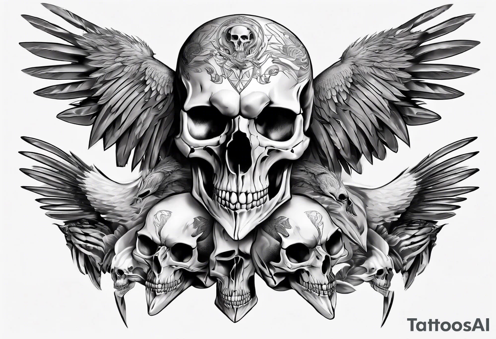 condor skull tattoo idea