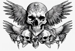 condor skull tattoo idea