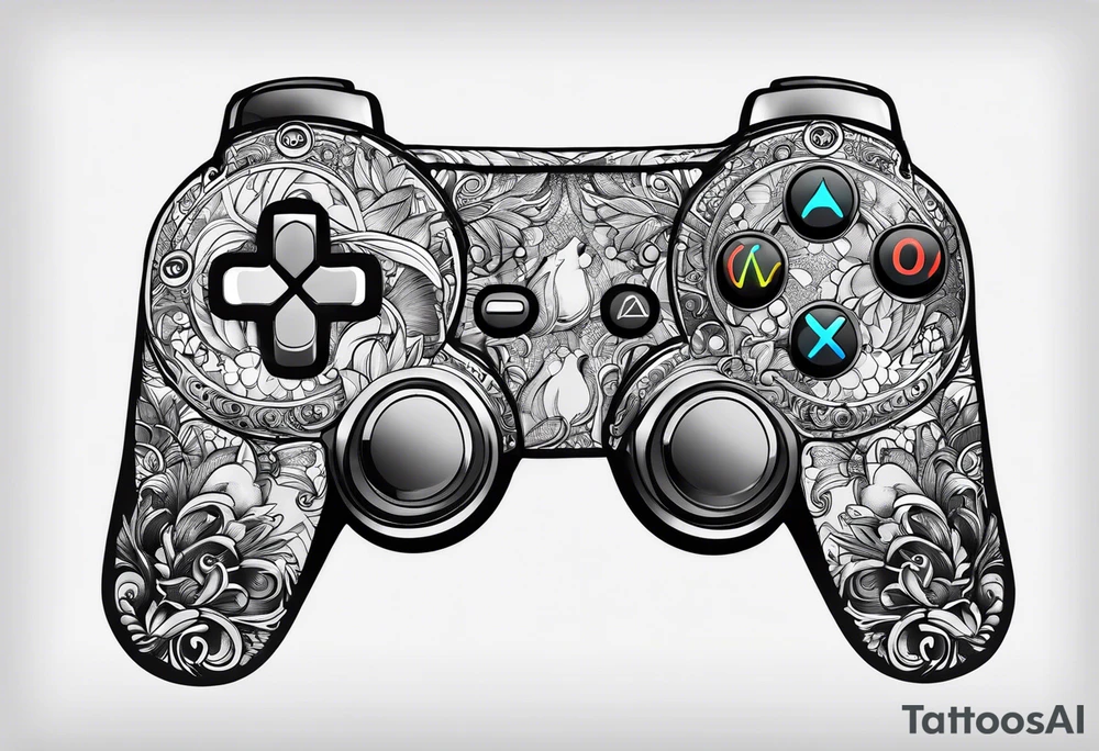Controller with emotion buttons tattoo idea