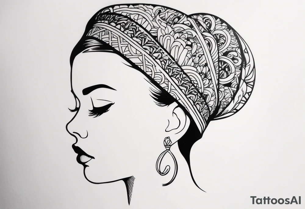 A headband with the letters A R in the middle tattoo idea
