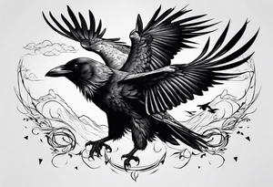 3 crows flying tattoo idea