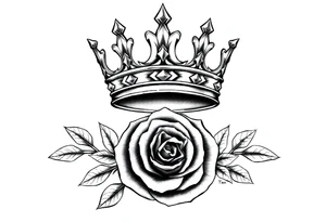 Kings crown above the name Aiden with a rose tattoo idea