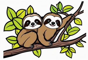 Hanging sloth tattoo idea