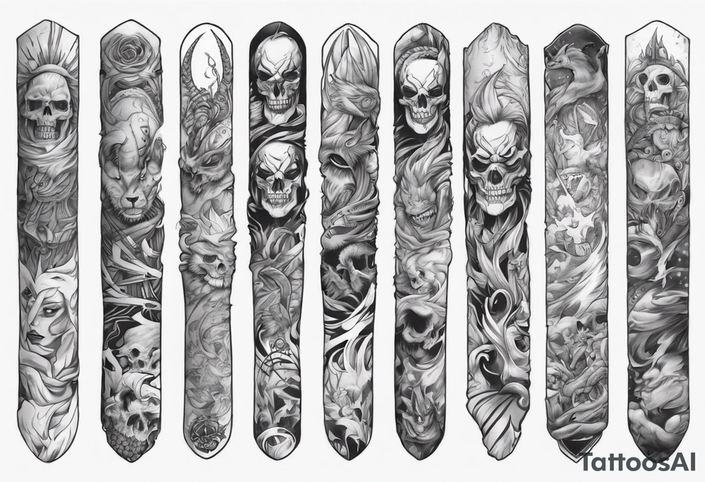 Manly arm sleeve, not mainstream, tattoo idea