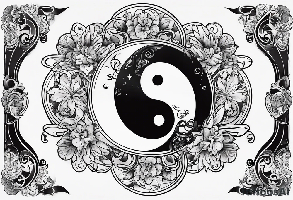 Ying yang sad face and happy face tattoo idea