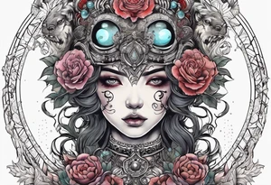 Beautiful Eldridge horror creature, astrology thigh tattoo tattoo idea