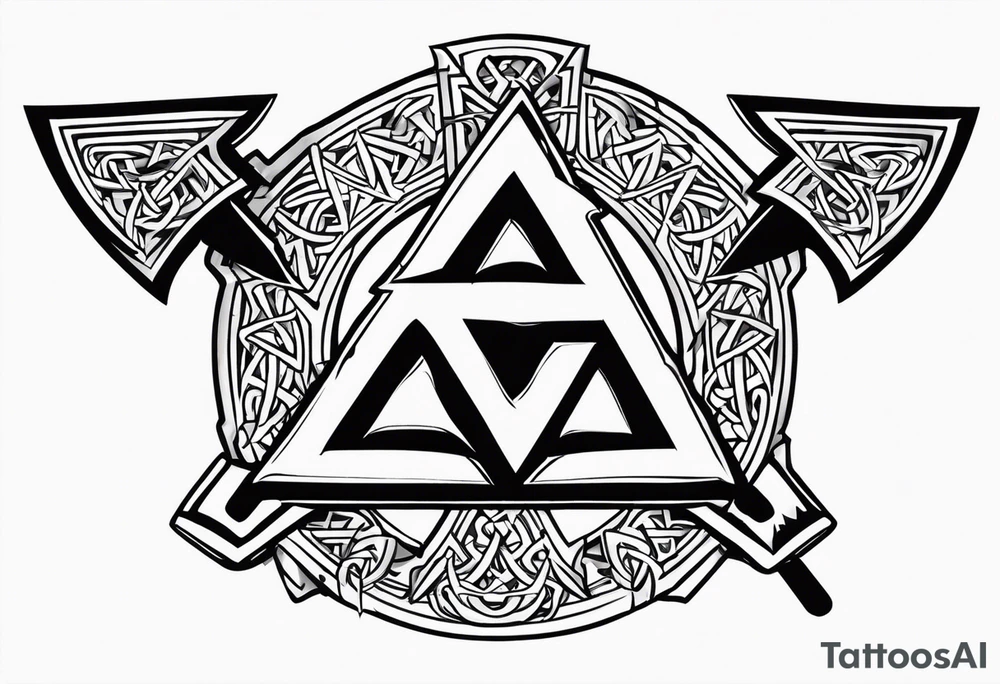 Valhalla 
Sword shield valknut  axe battle tattoo idea