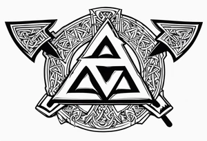 Valhalla 
Sword shield valknut  axe battle tattoo idea