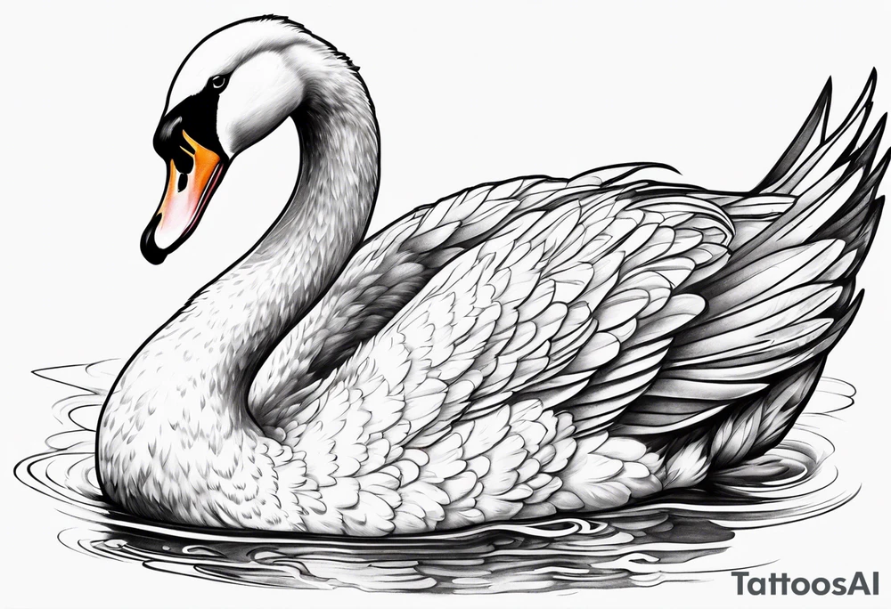 Beautiful swan tattoo idea